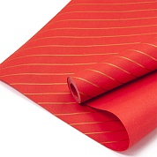 Упаковочная бумага, Крафт (0,7*10 м) Полоски Люрекс, Красный, 1 шт.