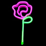 Световая фигура Цветок, 14*28 см. Розовый/Зеленый, 1 шт.