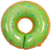 Шар (27''/69 см) Фигура, Пончик, Зеленый, 1 шт.