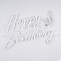 Световая надпись на подложке Happy Birthday, двухцветная, 35*57 см. Теплый белый/Розовый, 1 шт.