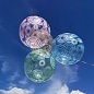 Шар (20''/51 см) Сфера 3D, Deco Bubble, Зеленые круги, Прозрачный, 1 шт.