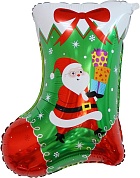 Шар (25''/64 см) Фигура, Новогодний носок с подарками, 1 шт.