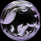 Шар (20''/51 см) Сфера 3D, Deco Bubble, Сиреневые перья , Прозрачный, 1 шт.