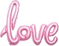 Шар (41''/104 см) Фигура, Надпись "Love", Розовый, 1 шт.
