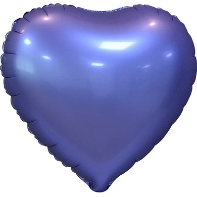 Шар (18''/46 см) Сердце, Фиолетовый, Сатин, 5 шт. в упак.