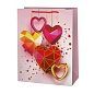Пакет подарочный 3D, Прелестные сердечки, Дизайн №2, Металлик, 41,5*30*12 см, 1 шт.