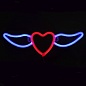Световая фигура Сердце, с крыльями, 11*35 см. Красный/Синий, 1 шт.