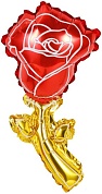Шар с клапаном (14''/36 см) Мини-цветок, Роза, Красный, 1 шт. 