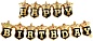 Набор шаров (39''/99 см) Короны, Happy Birthday, Черный/Золото, 1 шт. в упак.