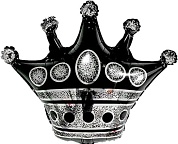 Шар (30''/76 см) Фигура, Корона, Черный, 1 шт.