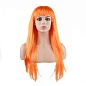 Парик карнавальный, 160 гр, Длинные прямые волосы, Оранжевый, 1 шт.